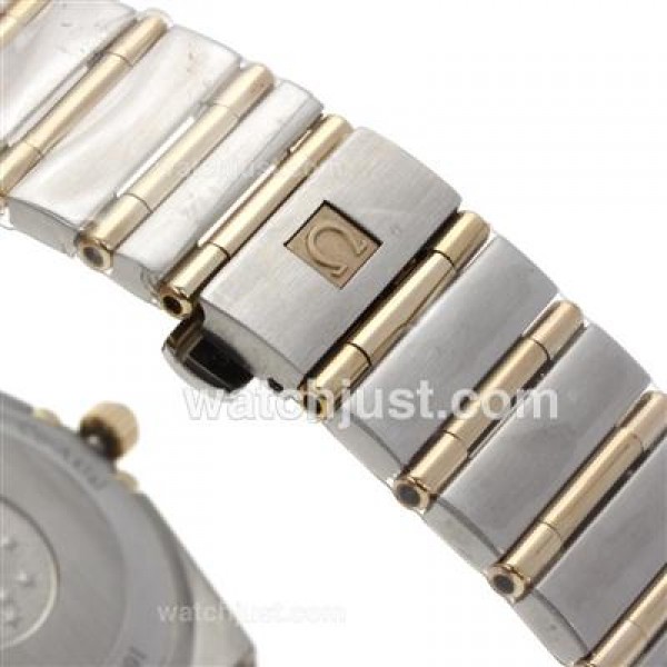 Swiss Movement UK Omega Constellation Quartz Fake Watch With Black Dial For Men