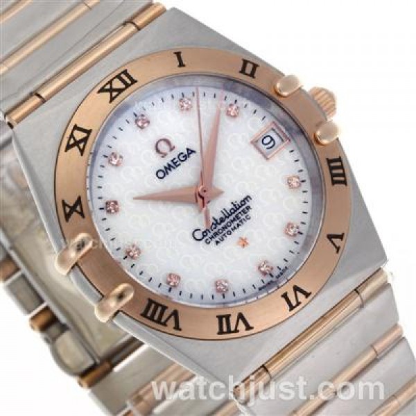 Best UK Sale Omega Constellation Quartz Fake Watch With White Dial For Women