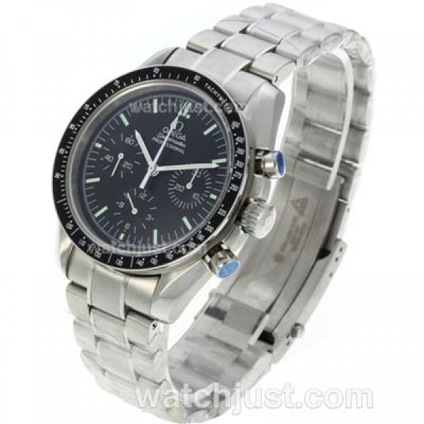 Quality UK Sale Omega Speedmaster Automatic Fake Watches With Black Dials For Men