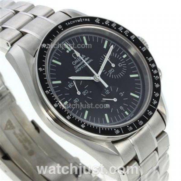 Quality UK Sale Omega Speedmaster Automatic Fake Watches With Black Dials For Men