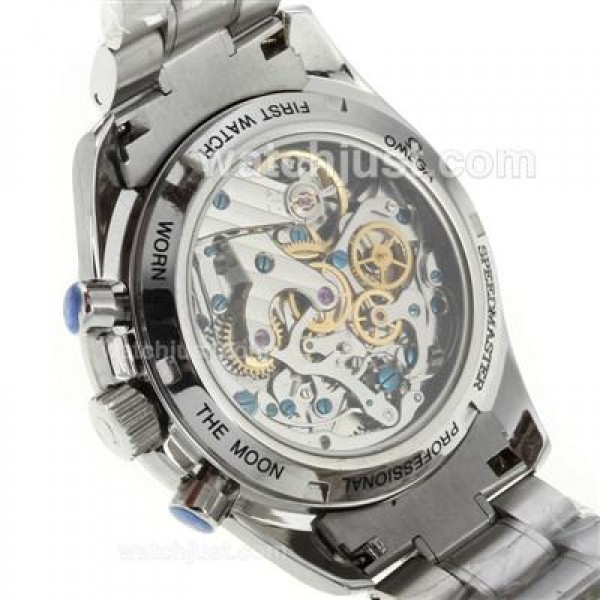 Quality UK Sale Omega Speedmaster Automatic Fake Watches With Black Dials For Men