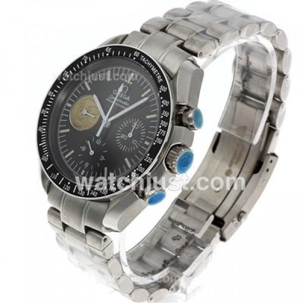 Quality UK Sale Omega Speedmaster Automatic Replica Watches With Black Dials For Men