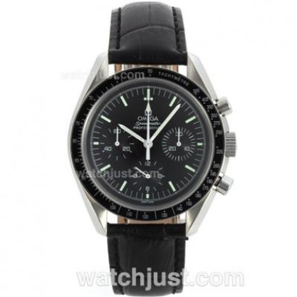 Perfect UK Sale Omega Speedmaster Automatic Fake Watches With Black Dials For Men