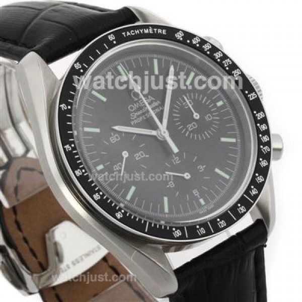 Perfect UK Sale Omega Speedmaster Automatic Fake Watches With Black Dials For Men