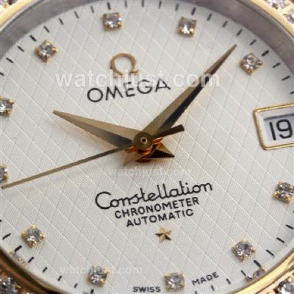 Cheap UK Omega Constellation Automatic Replica Watches With White Dials For Women