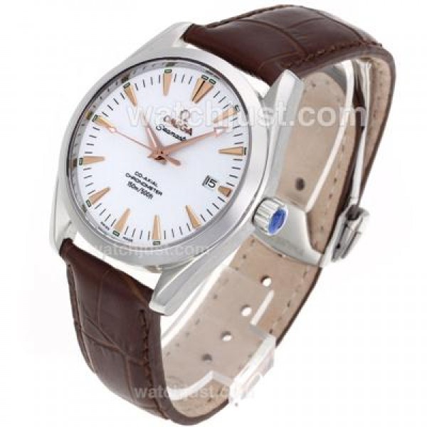 Good Quality UK Sale Omega Seamaster Automatic Replica Watch With White Dial For Men