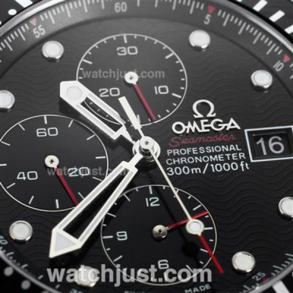 Best UK Sale Omega Seamaster Automatic Replica Watch With Black Dial For Men