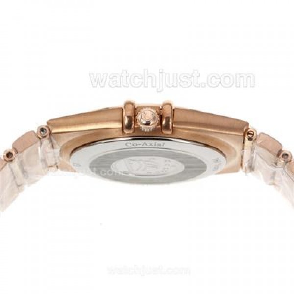 Perfect UK Omega Constellation Quartz Fake Watch With White Dial For Women