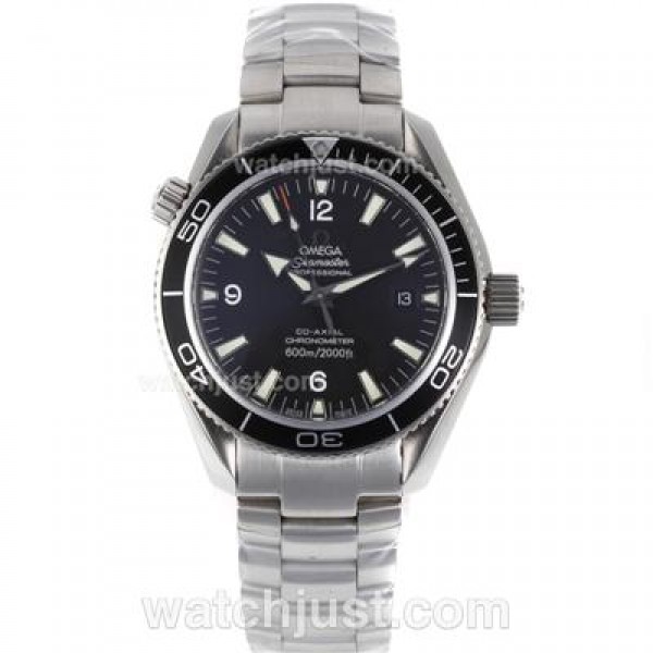 Cheap UK Sale Omega Seamaster Automatic Fake Watches With Black Dials For Men