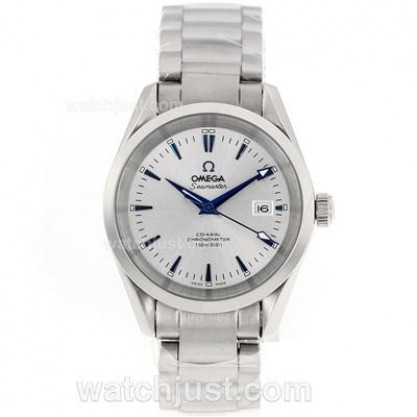 AAA Perfect UK Sale Omega Seamaster Automatic Replica Watch With White Dial For Men