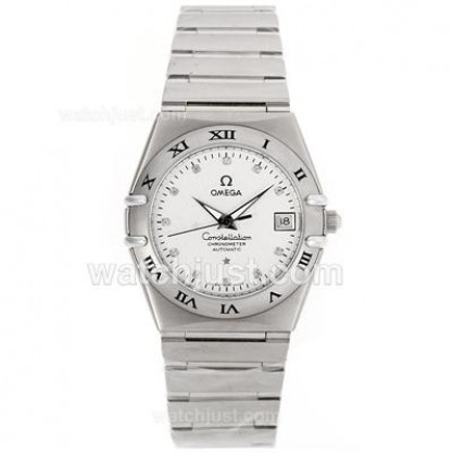 Cheap UK Omega Constellation Automatic Replica Watch With White Dial For Women