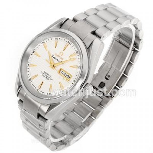 AAA Best UK Sale Omega Seamaster Automatic Fake Watch With White Dial For Men