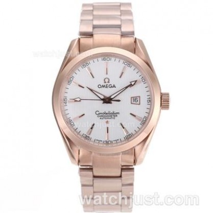 Quality UK Omega Constellation Automatic Fake Watches With White Dials For Men