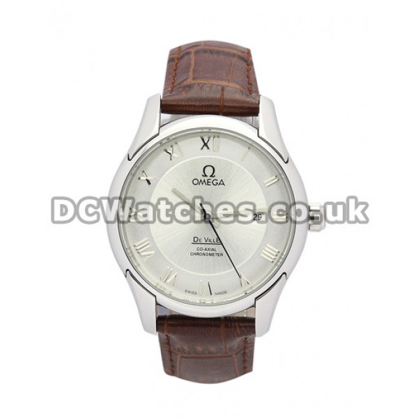 Cheap UK Sale Omega De Ville Automatic Fake Watch With Silvery Dial For Men