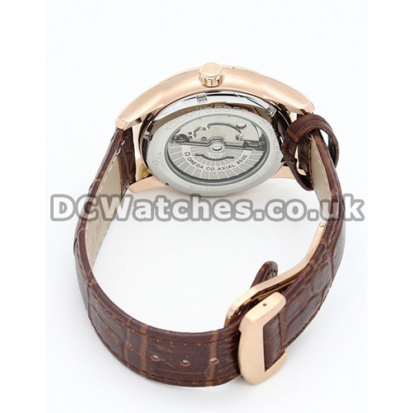 AAA Perfect UK Sale Omega De Ville Automatic Fake Watch With Brown Dial For Men